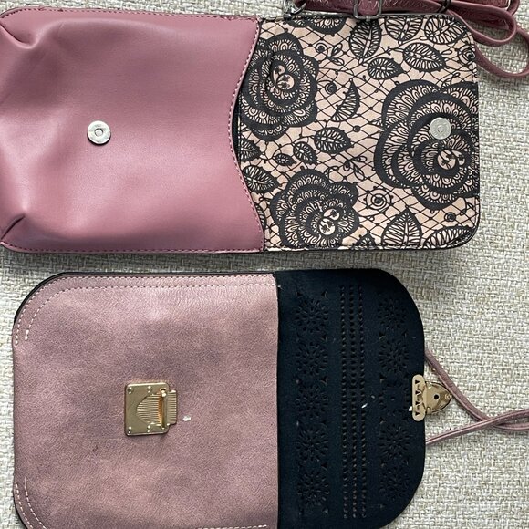 2 crossbody bags Lot of 2 purple faux leather bag - Picture 5 of 7